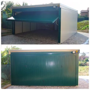 Box auto prefabbricato doppio con basculante unica
